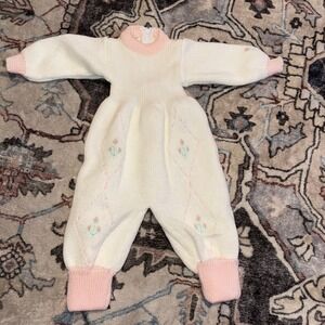Vintage L. Magnin Knit One Piece Romper Tulip Sweater 6 Month